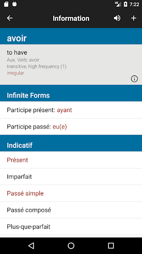French Verbs & Conjugation - V Screen 3