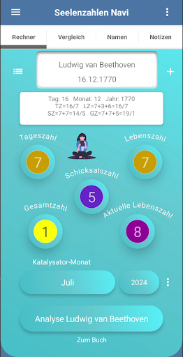Android application Seelenzahlen Navigator screenshort