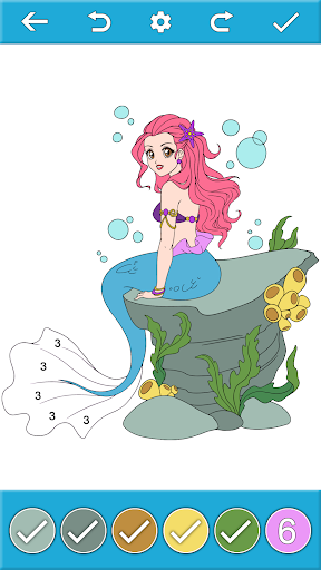 Mermaid Coloring By Number