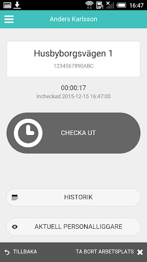 REKYL Personalliggare Screen 2
