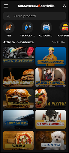 Android application San Severino a Domicilio screenshort