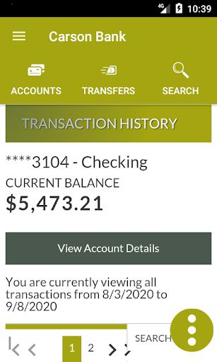 Carson Bank Mobile App Screen 3