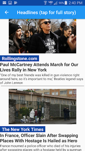 My Front Page sports news weather,... at a glance