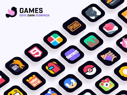 Dove Dark : Icon Pack Screenshot