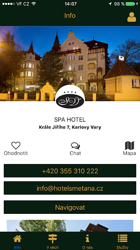 Android application Hotel Smetana Vyšehrad screenshort