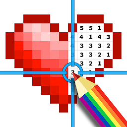 Imagen de ícono de color por número y pixel art