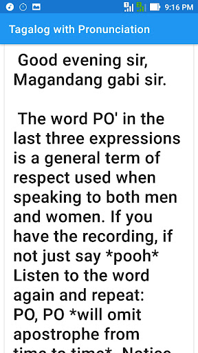 Android application Tagalog with Pronunciation screenshort