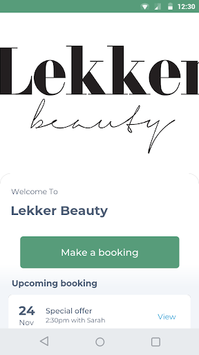 Android application Lekker Beauty screenshort