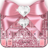 Rose Gold Diamond Bow Pink Glitter Keyboard icon