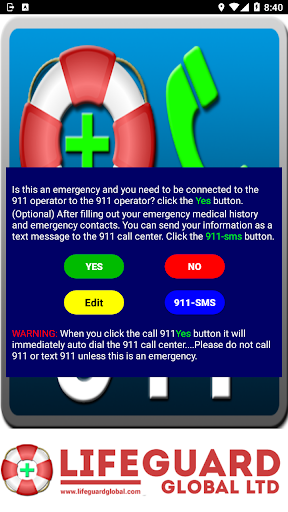 Android application E-911sms+ screenshort