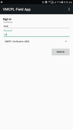 Android application VMCPL Field App screenshort