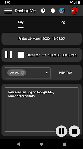 DayLogMe Screen 2
