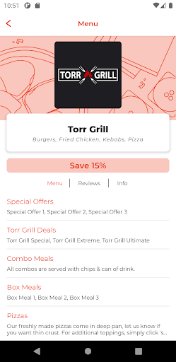 Android application Torr Grill TQ2 screenshort