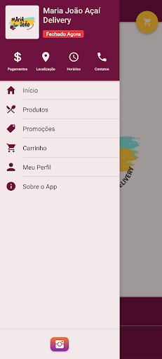 Maria João Açaí Delivery Screen 2