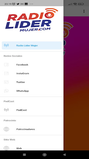 Android application Radio Líder Mujer screenshort