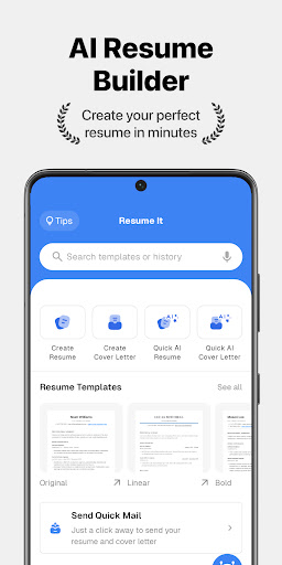 Screenshot of ResumeIT - Quick CV Maker App