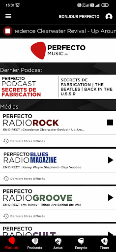 Android application Perfecto Music screenshort