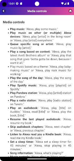 Android application User guide for Echo Dot 5 screenshort