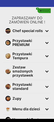 Android application Kusa Sushi Kielce screenshort