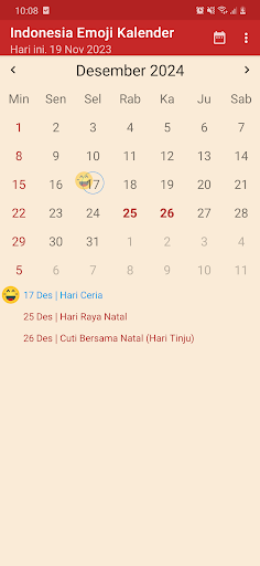Indonesia Emoji Calendar Screen 3