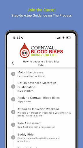 Cornwall Blood Bikes Screen 3