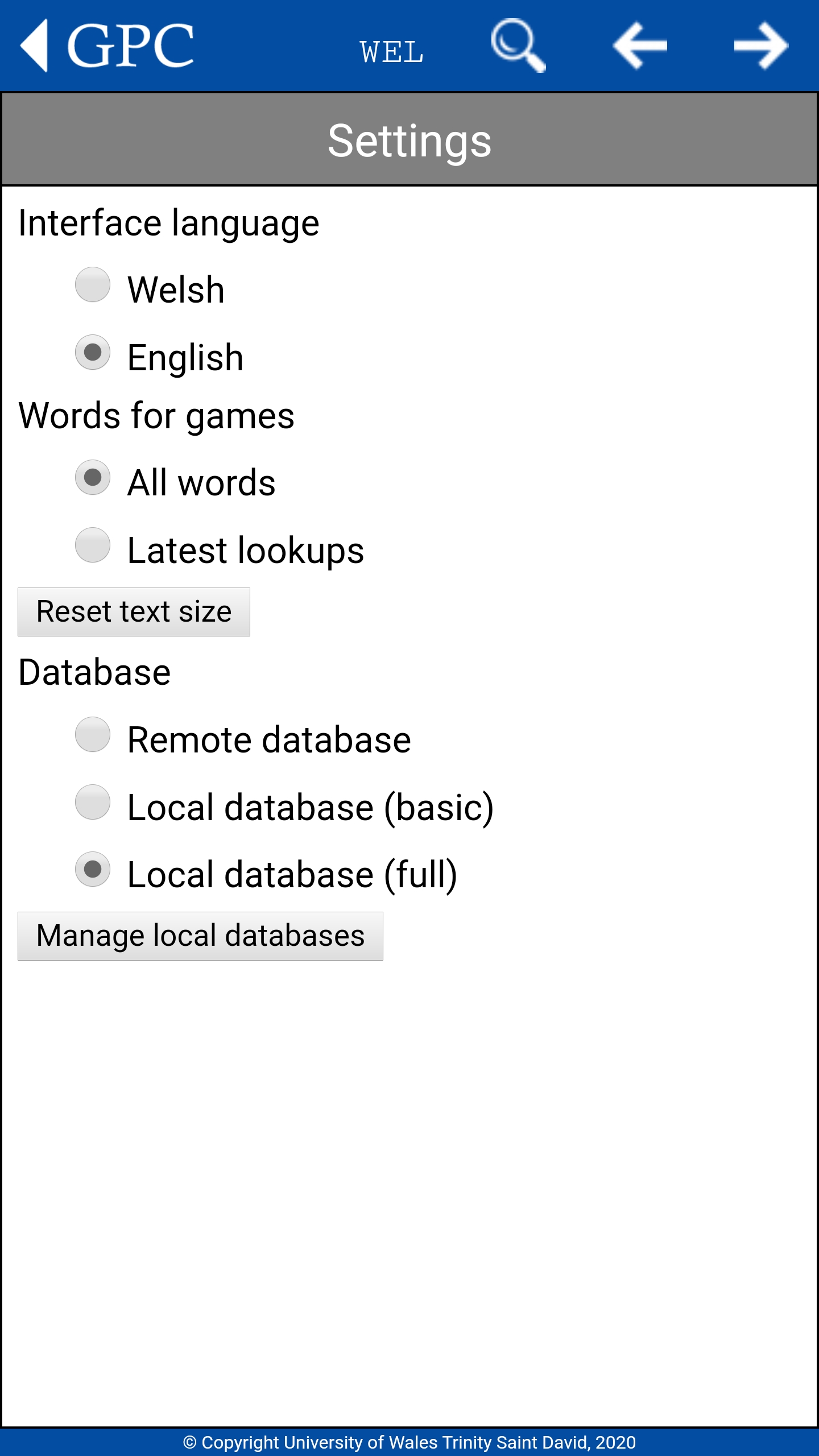 Android application GPC Geiriadur Welsh Dictionary screenshort