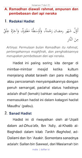 Hadits Dhaif Seputar Ramadhan Screen 3