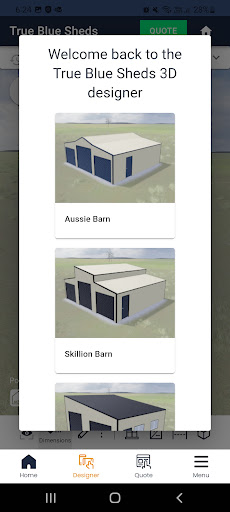 True Blue Sheds, Shed Designer Screen 2