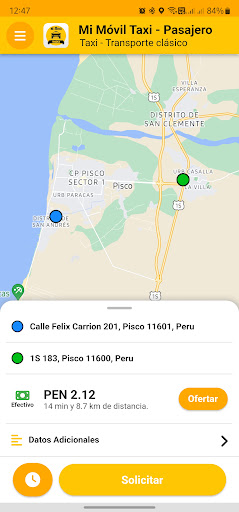 Android application Mi Móvil Taxi - Pasajero screenshort