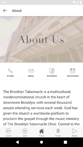 The Brooklyn Tabernacle App Screen 2