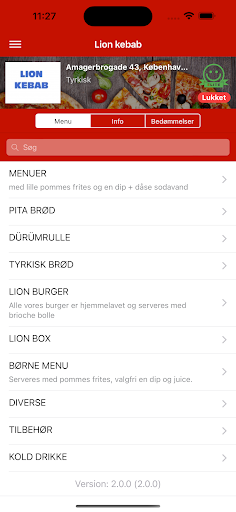 Android application Lion kebab screenshort