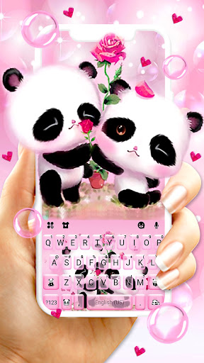 Android application Pink Panda Couple Theme screenshort