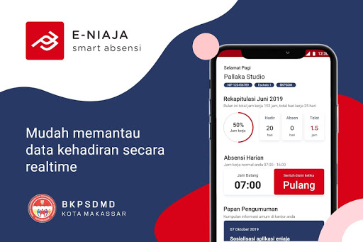 Android application eNiaja Smart Absensi Kota Maka screenshort