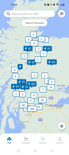 Android application ChargePlace Scotland screenshort