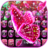 Pink Glitter Butterfly Keyboard Theme icon