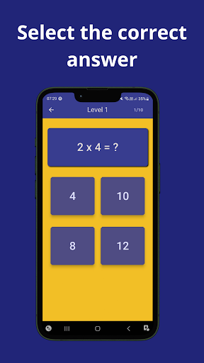 Multiplication table Screen 3