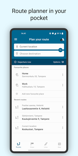 Android application Nysse - Journey planner screenshort