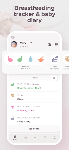 Erby Breastfeeding tracker, pump log & baby diary 1.9.0 screenshots 1