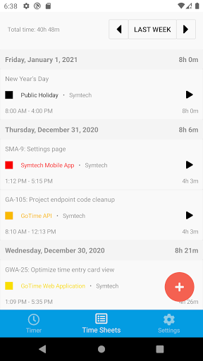 Go Time Tracking Screen 2