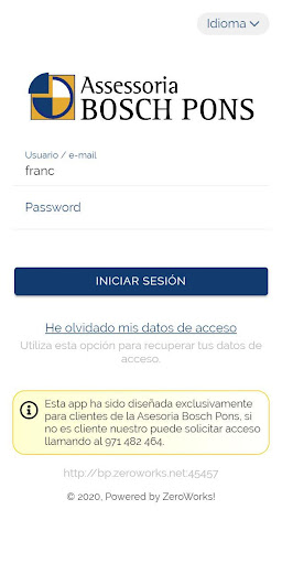 Android application Assessoria Bosch Pons screenshort