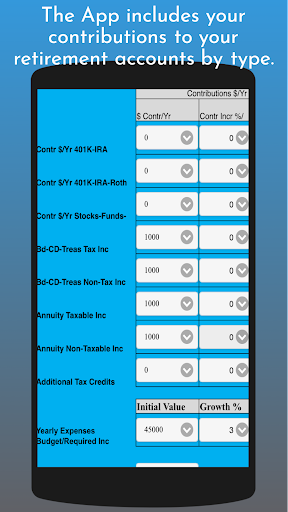 Retirement Planner Screen 3