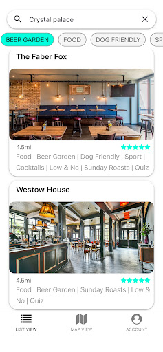Urbanite: Pub listings app Screen 2