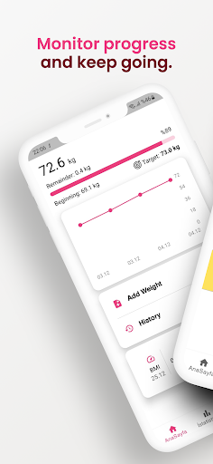 Android application Weight Tracker-BMI Calculator screenshort