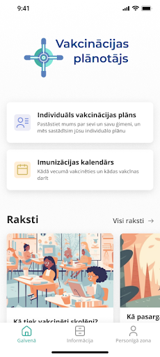 Android application Vakcināciju kalendārs un plāns screenshort