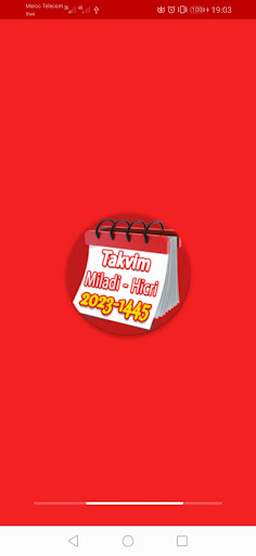 Android application Hicri ve Miladi takvim 2024 screenshort