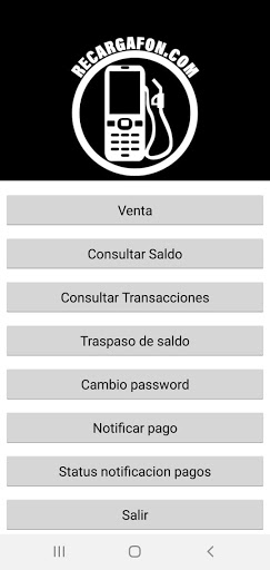 Android application Recargafon screenshort