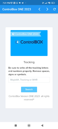 Android application Tracking CBONE screenshort