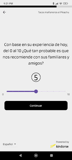 Kindorse Encuestas Restaurants Screen 2