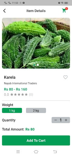 Nayab Grocery App Screen 2