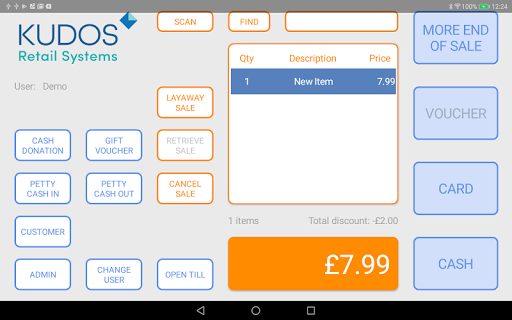Android application Kudos POS screenshort
